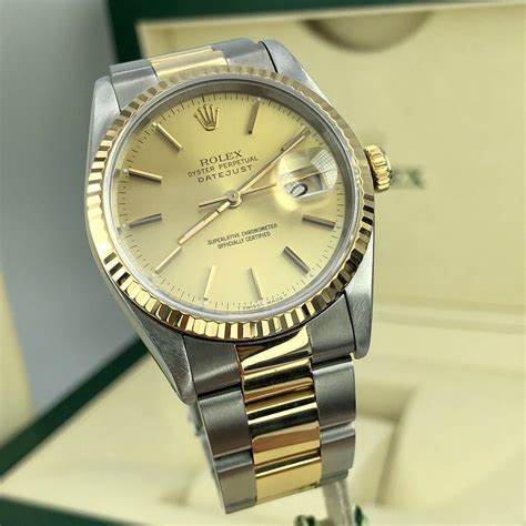 rolex oyster perpetual datejust 16233 gold|rolex datejust 16233 day night.